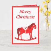 Skandinavisches Weihnachtsrockpferd Custom Karte (Gelbe Blume)