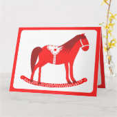 Skandinavisches Weihnachtsrockpferd Custom Karte (Gelbe Blume)