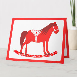 Skandinavisches Weihnachtsrockpferd Custom Karte