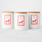 Skandinavisches Weihnachtsrockpferd Custom Lebensmitteletikett (Flaschen)