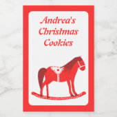 Skandinavisches Weihnachtsrockpferd Custom Lebensmitteletikett (Einzelnes Label)