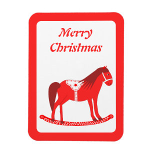 Skandinavisches Weihnachtsrockpferd Custom Magnet