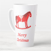 Skandinavisches Weihnachtsrockpferd Custom Milchtasse (Linke Ecke)