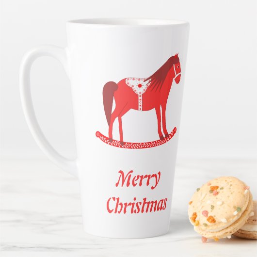 Skandinavisches Weihnachtsrockpferd Custom Milchtasse (Beispiel)