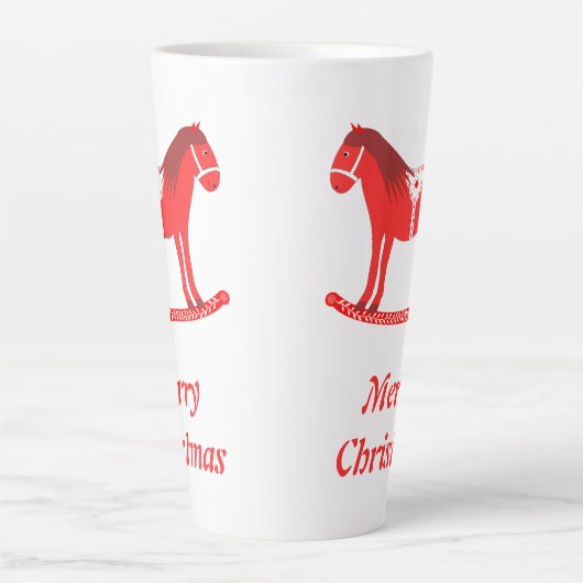 Skandinavisches Weihnachtsrockpferd Custom Milchtasse (Vorderseite)