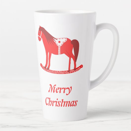 Skandinavisches Weihnachtsrockpferd Custom Milchtasse (Rechts)