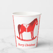 Skandinavisches Weihnachtsrockpferd Custom Pappbecher (Rückseite)