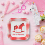 Skandinavisches Weihnachtsrockpferd Custom Pappteller (Party)