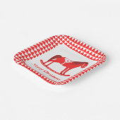 Skandinavisches Weihnachtsrockpferd Custom Pappteller (Gewinkelt)