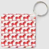 Skandinavisches Weihnachtsrockpferd Custom Schlüsselanhänger (Rückseite)