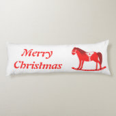 Skandinavisches Weihnachtsrockpferd Custom Seitenschläferkissen (Rückseite)
