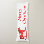 Skandinavisches Weihnachtsrockpferd Custom Seitenschläferkissen (Vorderseite Vertikal)