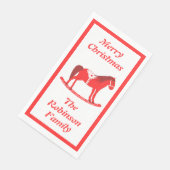 Skandinavisches Weihnachtsrockpferd Custom Serviette (Ecke)