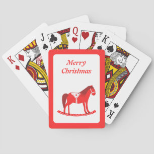 Skandinavisches Weihnachtsrockpferd Custom Spielkarten