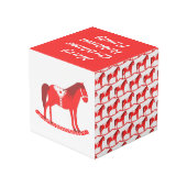 Skandinavisches Weihnachtsrockpferd Custom Würfel (Rückseite Schrägansicht)