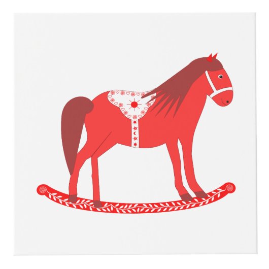 Skandinavisches Weihnachtsrockpferd Custom Würfel (Vorderseite)