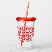 Skandinavisches Weihnachtsrockpferd Gemustert Acryltrinkbecher (Rückseite)