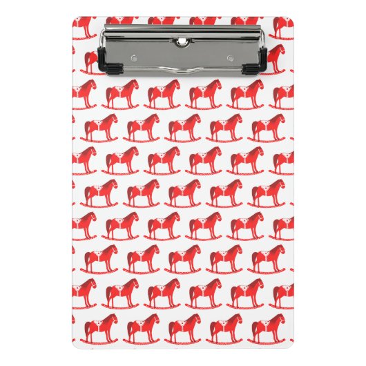 Skandinavisches Weihnachtsrockpferd Gemustert Mini Klemmbrett (Vorderseite)