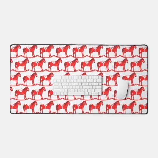 Skandinavisches Weihnachtsrockpferd Gemustert Schreibtischunterlage (Tastatur & Maus)