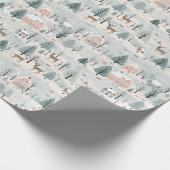 Skandinavisches Weihnachtsvolk Art Deers Pine Tree Geschenkpapier (Ecke)