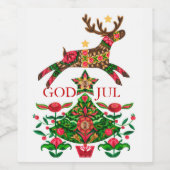 Skandinavisches Weihnachtsweinsiegel Weinetikett (Einzelnes Label)