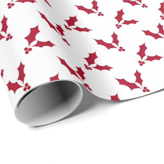 Skandinavisches Weißes Mistletosmuster Weihnachten Geschenkpapier (Rolleneckpunkt)