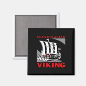 Skandinavisches Wikinger-Schiff Drachenboot Drakka Magnet (Vorderseite/Rückseite)