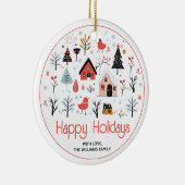 Skandinavisches Winterszenario Weihnachtsfeiertag Keramik Ornament (Rechts)