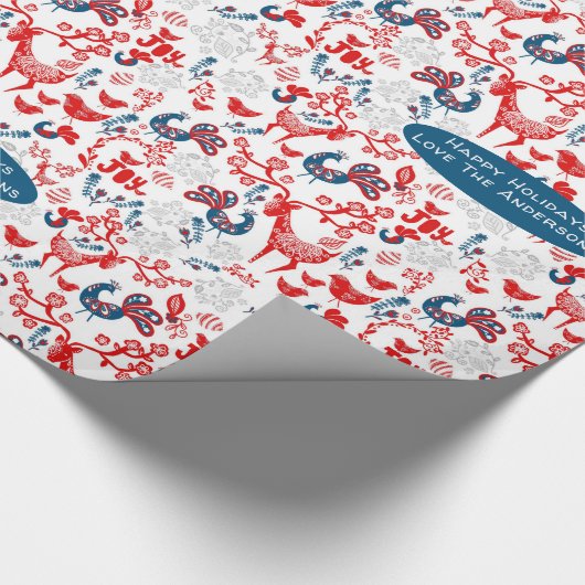 Skandinavisches Woodland Dei Winter Weihnachten Geschenkpapier (Ecke)