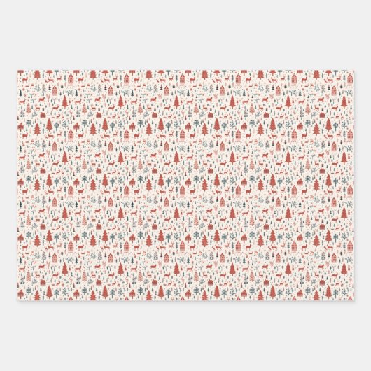 Skandinavisches Wunder Wrapping Paper Geschenkpapier Set (Vorderseite 3)