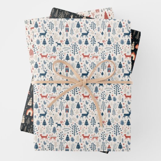 Skandinavisches Wunder Wrapping Paper Geschenkpapier Set (Beispiel)