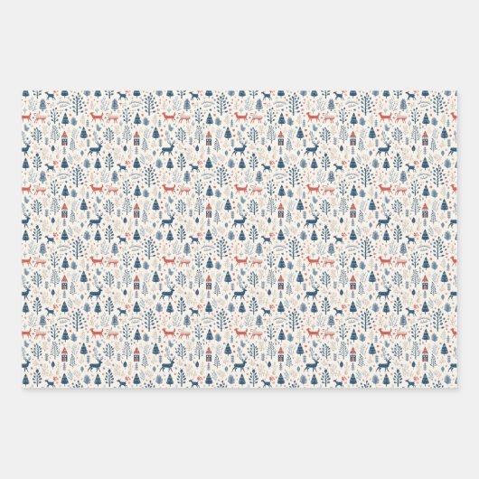 Skandinavisches Wunder Wrapping Paper Geschenkpapier Set (Vorderseite)