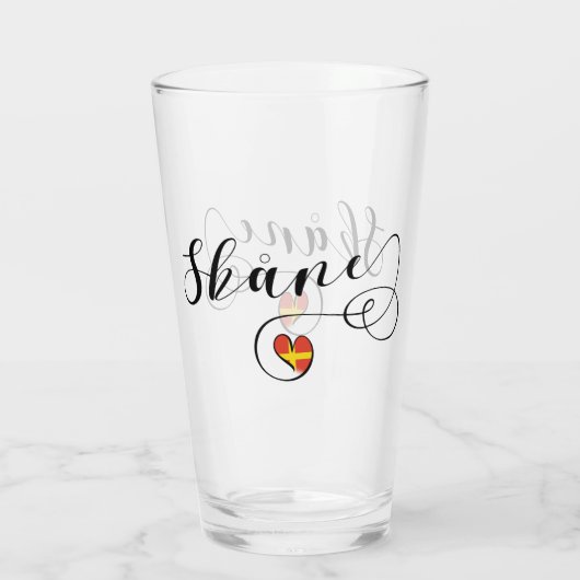 Skåne Flag Heart, Schweden, Scania Glas (Rückseite)