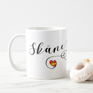 Skåne Flag Heart, Schweden, Scania Kaffeetasse