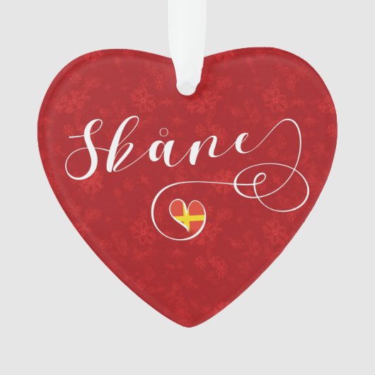 Skåne Flag Heart, Schweden, Scania Ornament (Vorderseite)
