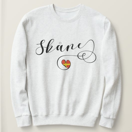 Skåne Flag Heart, Schweden, Scania Sweatshirt (Design vorne)
