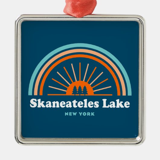 Skaneateles Lake New York Rainbow Ornament Aus Metall (Vorne)
