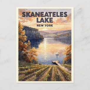 Skaneateles Lake New York Vintage Reise Postkarte