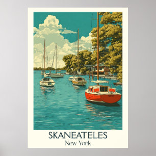 Skaneateles New York Vintage Seesportkunst Poster