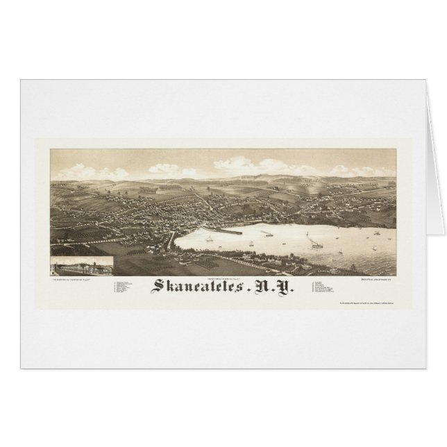 Skaneateles, NY panoramische Karte - 1884 (Vorderseite (Horizontal))