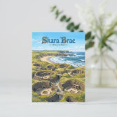 Skara Brae Schottland Postkarte (Stehend Vorderseite)