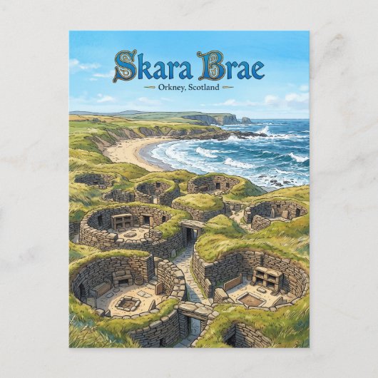 Skara Brae Schottland Postkarte (Vorderseite)