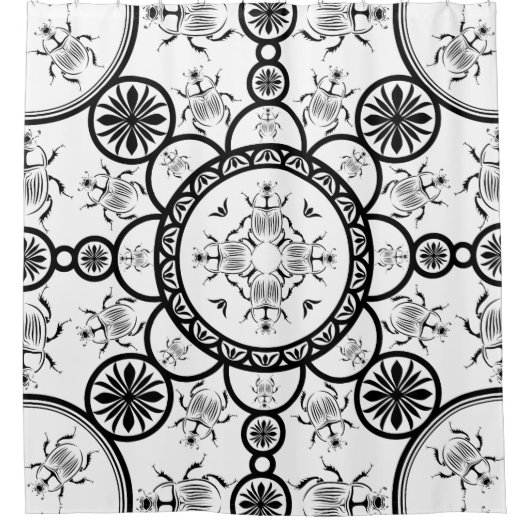 Skarabäenlinienmuster Duschvorhang (Vorderseite)