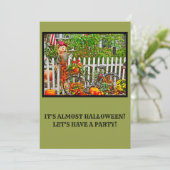 SKARECROW AM WEISSEN PICKET-ZENTRUM UND PUMPKINS EINLADUNG (Stehend Vorderseite)