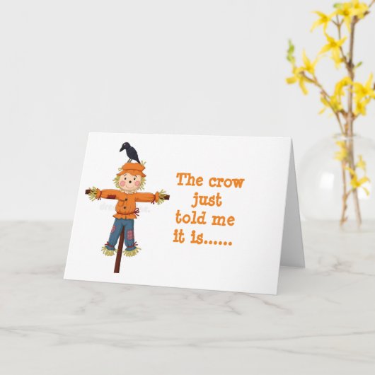 SKARECROW UND CROW MIT "BIRTHDAY WISHES"-KARTE KARTE (Gelbe Blume)