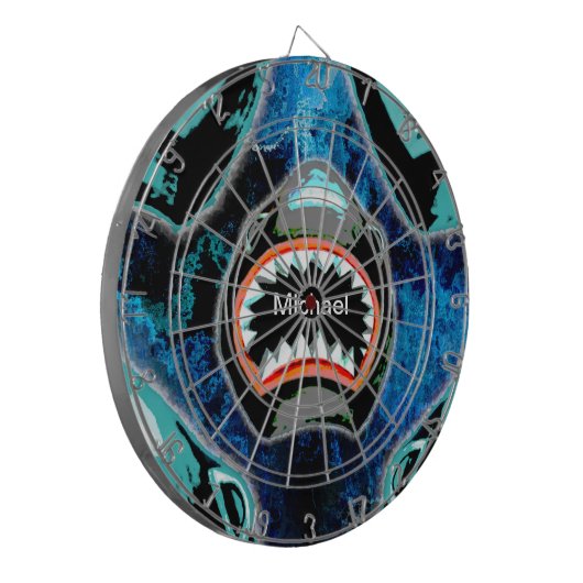 Skark Mania Funny Cartoon Illustration Dartscheibe (Vorderseite Links)