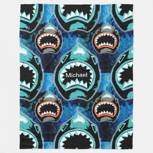 Skark Mania Funny Cartoon Illustration Fleecedecke (Vorderseite)