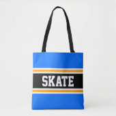 SKATE Athletic Bright Blue Black Yellow Stripes Tasche (Vorderseite)
