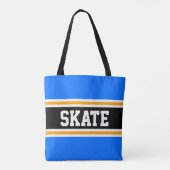 SKATE Athletic Bright Blue Black Yellow Stripes Tasche (Rückseite)