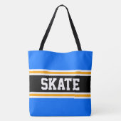 SKATE Athletic Bright Blue Black Yellow Stripes Tasche (Rückseite)